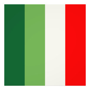 Green, Star White And Red Vertical Colour Blocks Photo Print