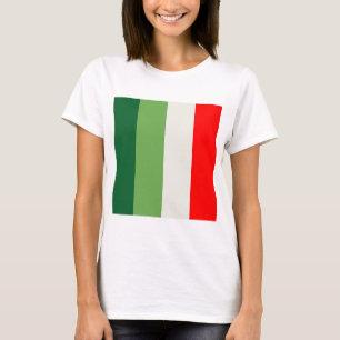 Green, Star White And Red Vertical Colour Blocks T-Shirt