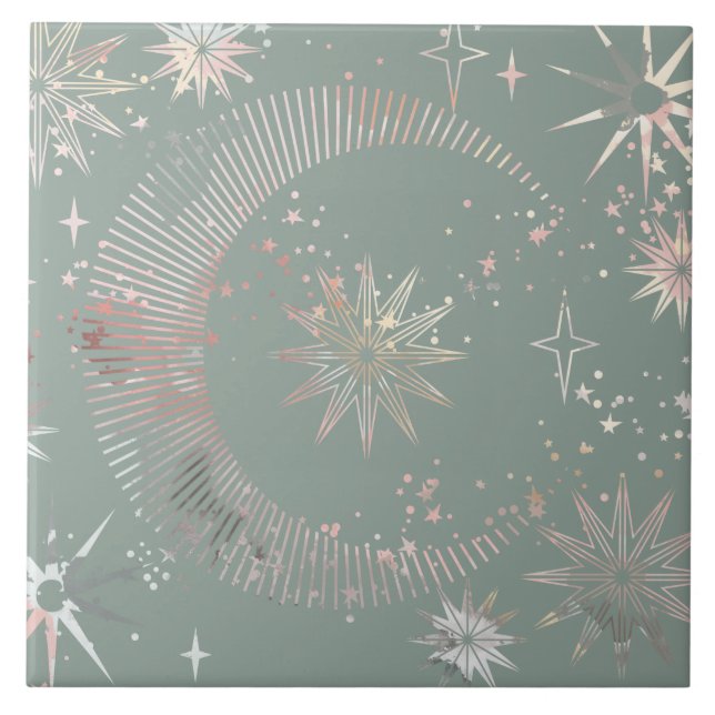 Green Starburst Ceramic Tile (Front)