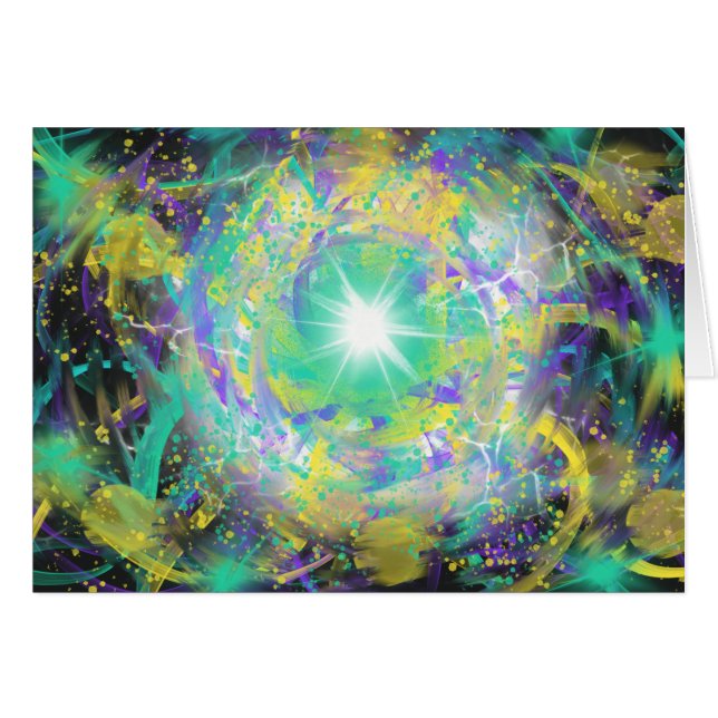 Green Starburst Colourful Funky Psychedelic Art (Front Horizontal)