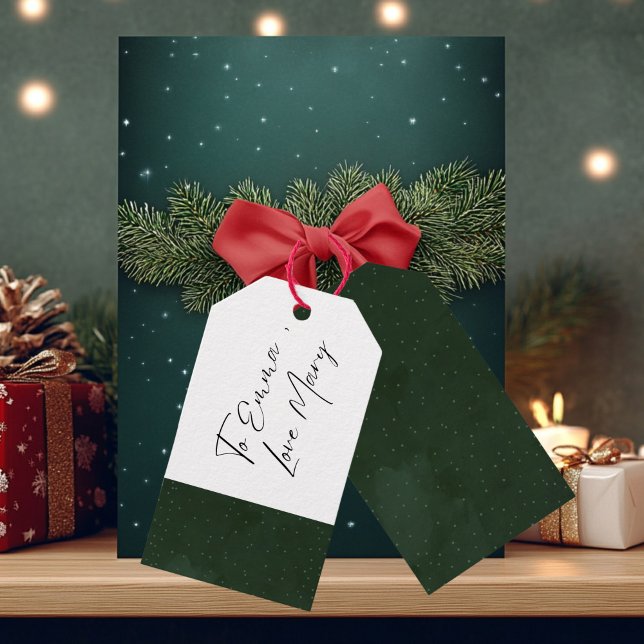 Green & Starry Christmas  Gift Tags (Green Polk a Dot Gift Tag)