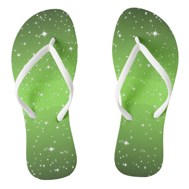 GREEN Starry Night Thongs (Footbed)