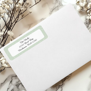 Green stars and Dots Return Address Label