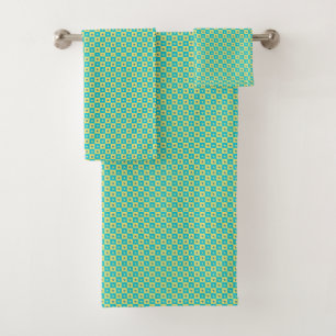 green stars bath towel set