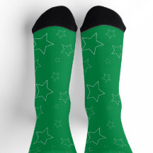 Green Stars Crew Socks