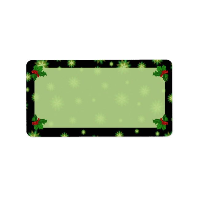 Green Stars Fantasy Chritmas Address Labels (Front)
