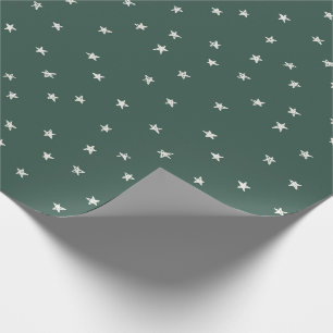 Green Stars Modern Christmas Wrap Minimal Wrapping Paper