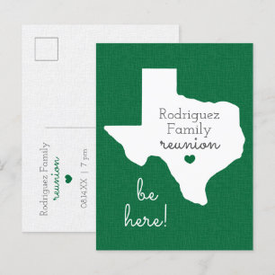 Green State of Texas Family Reunion Postcard