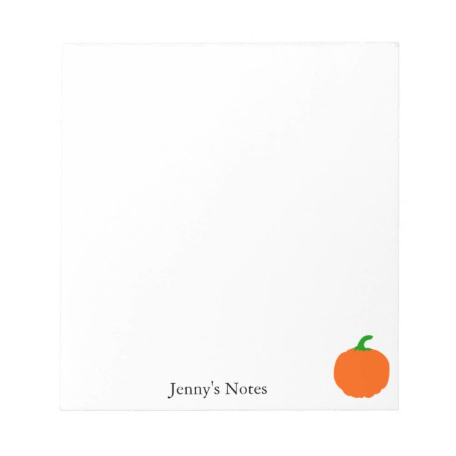 Green Stem Orange Pumpkin Notepad (Front)