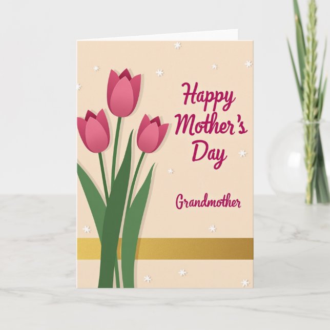 Green Stemmed Mothers Day Card (Front)