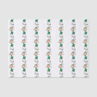 Green Stick Figure Cheerleader Tissue Paper