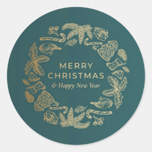 Green Sticker Merry Christmas