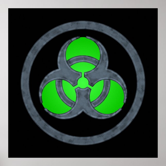 Green Stone Biohazard Symbol Poster (Front)
