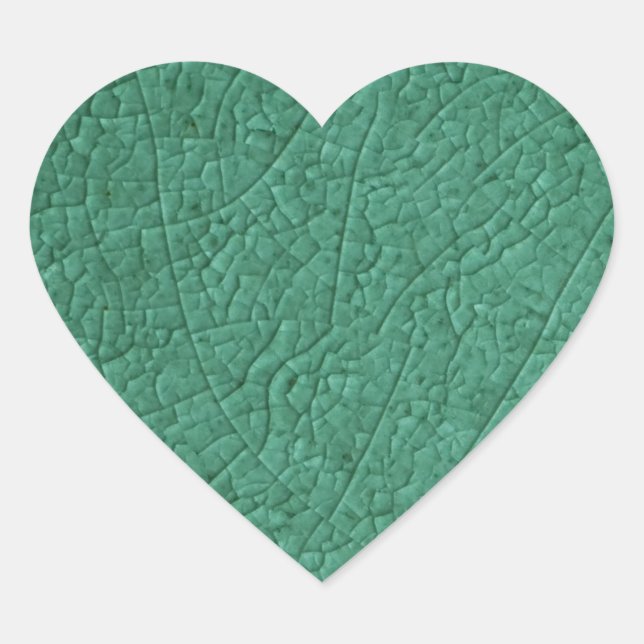 Green stone cracks heart sticker (Front)