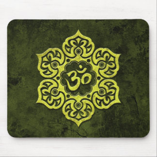 Green Stone Floral Om Mouse Pad