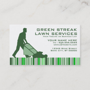 green streak lawn services business card