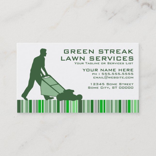 green streak lawn services business card (Front)