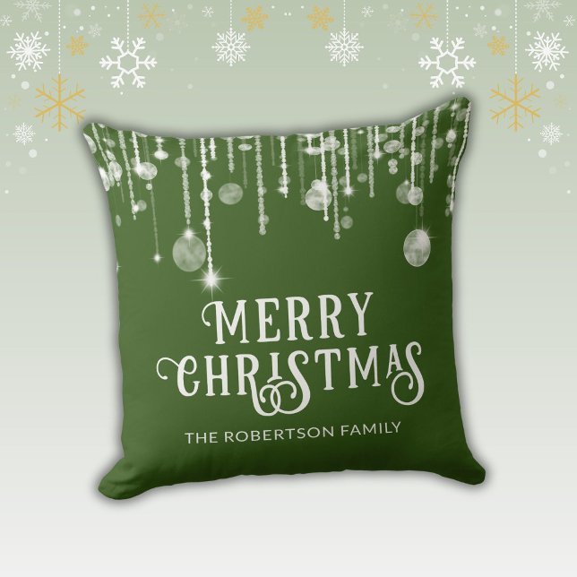 Green String Lights Christmas Cushion (Creator Uploaded)