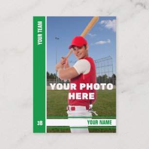 Green Stripe Baseball Trading Card - Custom Stats
