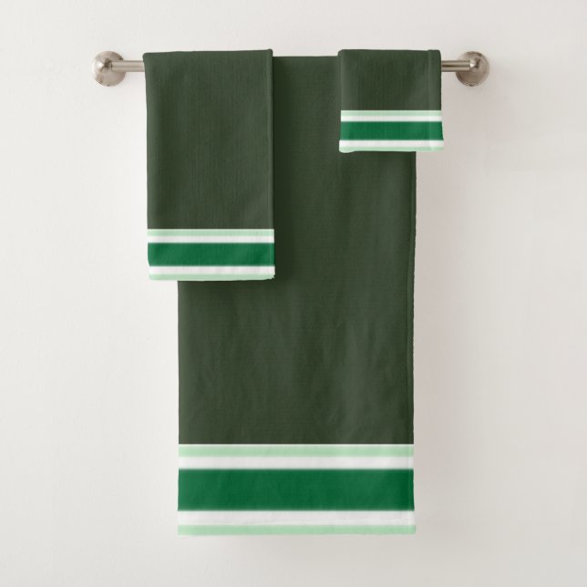 Green Stripe Bath Towel Set (Insitu)