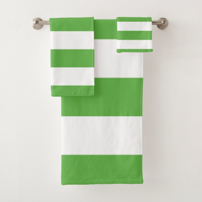 Green Stripe Bath Towel Set (Insitu)