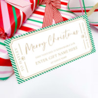 Green Stripe Christmas Gift Voucher Card