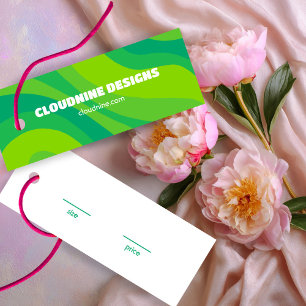 Green Stripe Clothing Size Price Hangtag Card