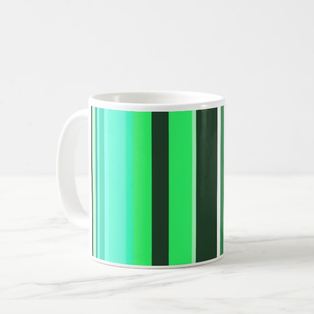 GREEN STRIPE COFFEE MUG (Front Left)