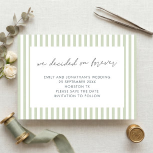 Green Stripe Decided on Forever Save the Date