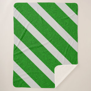 Green Stripe Glitter Sherpa Blanket