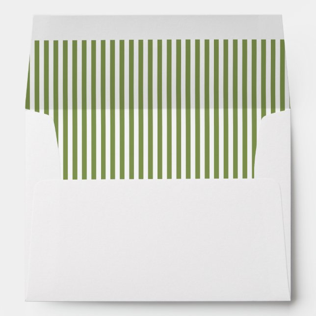 Green Stripe Lemon Branch Personalised Stationery Envelope (Back (Bottom))