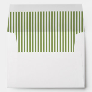 Green Stripe Lemon Branch Personalized Stationery Envelope