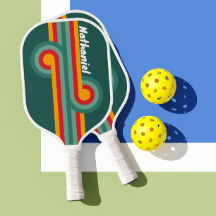 Green Stripe Loop with Name Pickleball Paddle