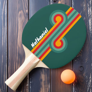 Green Stripe Loop with Name Ping Pong Paddle
