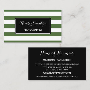 Green Stripe Photographer Business Card