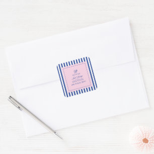Green Stripe Tennis Modern Chic Hen Party Favour Square Sticker