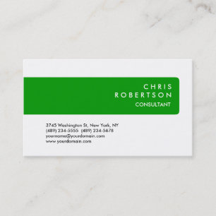 Green Stripe White Background Business Card