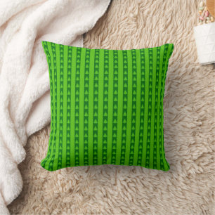 Green Striped Christmas Tree Pattern Cushion