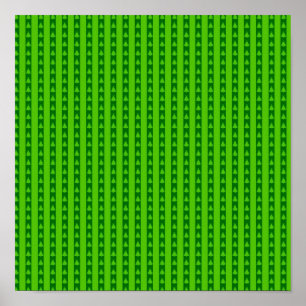 Green Striped Christmas Tree Pattern Poster