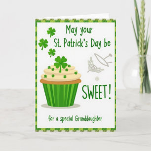 Green Striped Cupcake Card