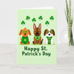 Green Striped Dog Card