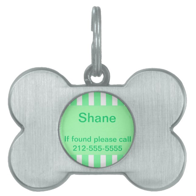 Green Striped Dog Tag (Front)