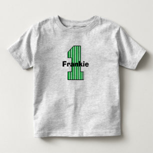 Green Striped First Birthday Shirt