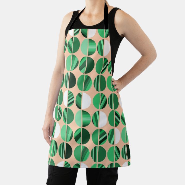 Green Striped Oval Halves  Apron (Insitu)