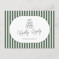 Green Striped Preppy Wedding Song Request RSVP