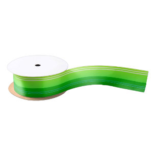 Green striped satin ribbon