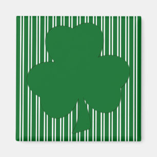 Green Striped Shamrock Magnet