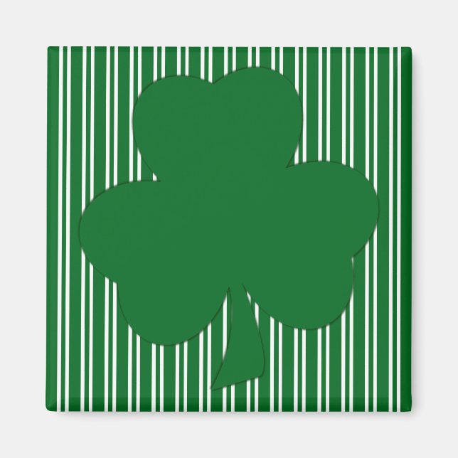 Green Striped Shamrock Magnet (Front)