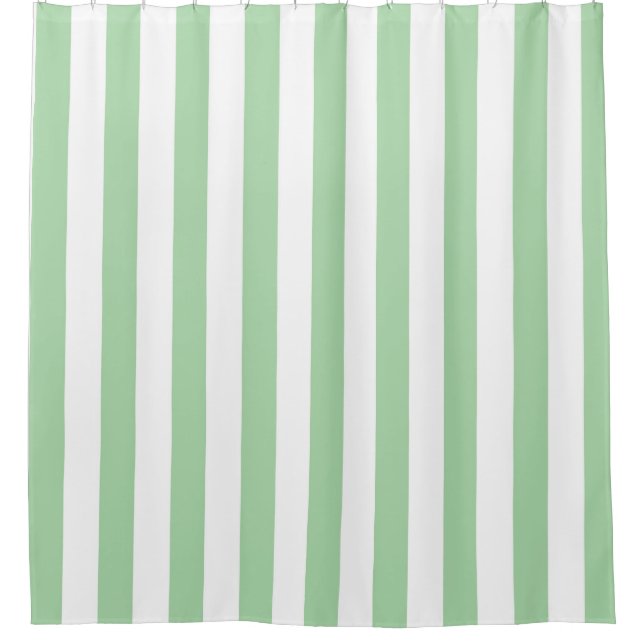 Green striped Shower Curtain (Front)