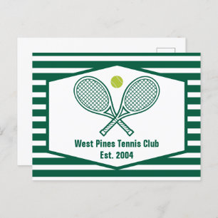 Green Striped Tennis Custom Country Club Postcard